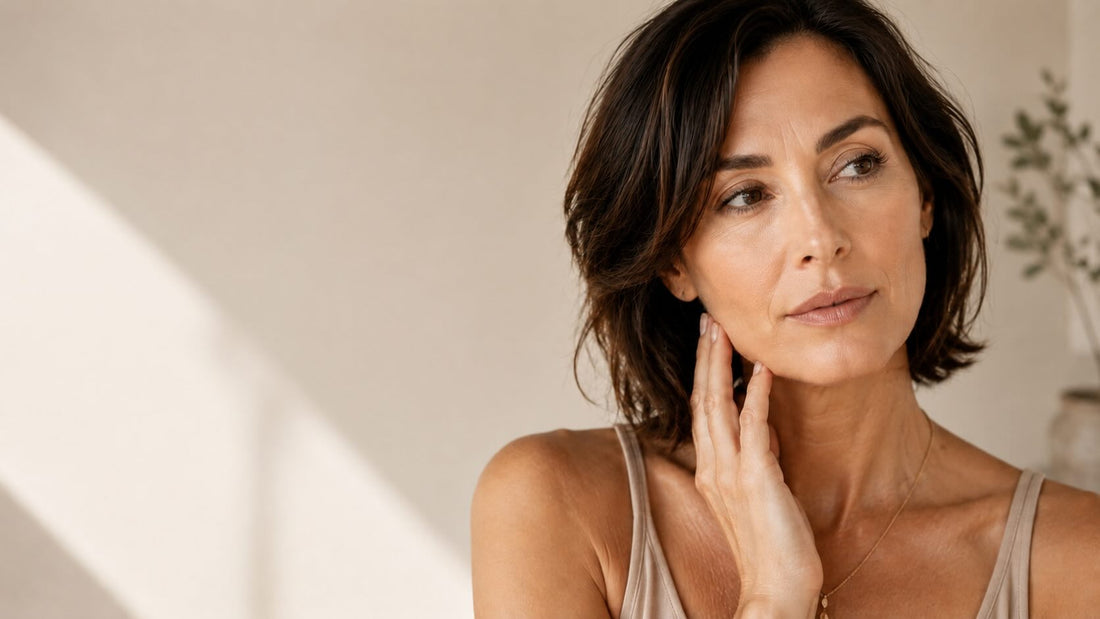 a woman thinking about Ozempic face