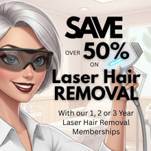 A 1, 2 or 3 Year Laser Hair Removal Membership