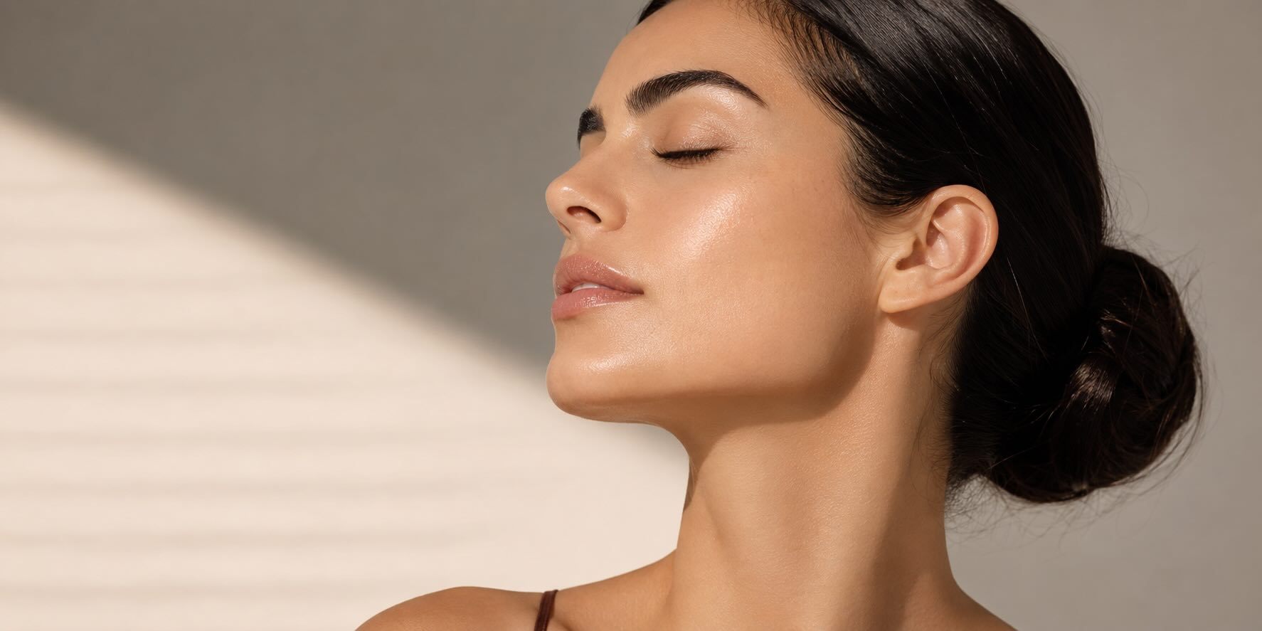 A woman with beautiful skin after receiving an RF skin tightening treatment and body contouring in Victoria BC