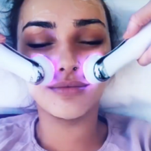 skin care device for home anti-aging. LED, micro current, radiofrequency and electroporation